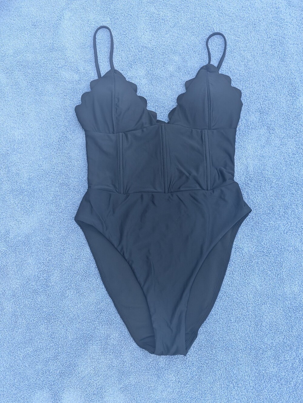 Ramy Brook Mikayla Scalloped One-Piece Swimsuit - Size S